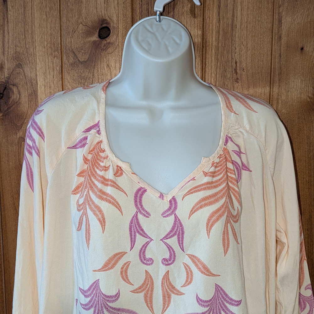 Lascana Chic Women's Blouse in Peach and Pink - Picture 2 of 9